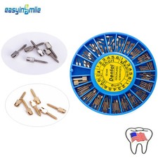 Dental Conical Screw Posts Root Canal Pins Kit Stainless Steel Endo Drill 120pcs