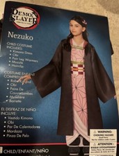 Demon Slayer Nezuko Kimono Dress Child Halloween Costume SMALL 4-6 Anime New