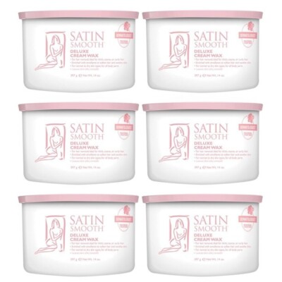 Satin Smooth Deluxe Cream Hair Removal Wax 14oz. 6 Pack