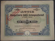 Fabryka kamieni Colditz Actiengesellschaft 1922 1000 marek