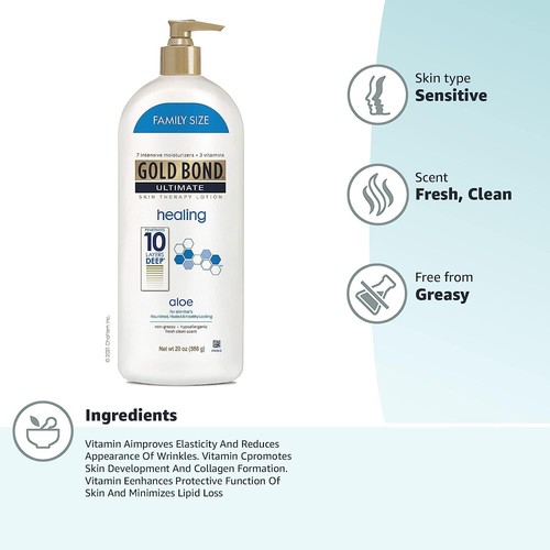 Gold Bond Ultimate Healing Hydration Lotion, 20 oz with Aloe, Moisturizes - Picture 7 of 7