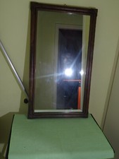 Spiegel Wandspiegel Bambus Rattan dunkelbraun Vermutlich 50er 60er