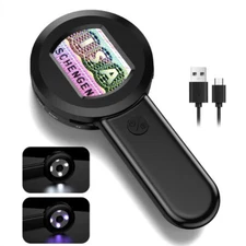 2‘’ Digital Microscope 100X Zoom Magnifying Glass with Light Coin Magnifier