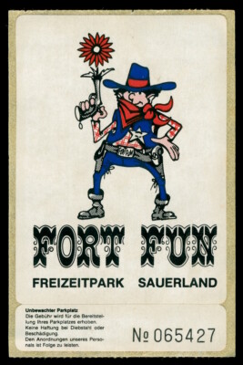 Werbe Aufkleber - Fort Fun Freizeitpark Sauerland - 7x10cm - Vintage 80er