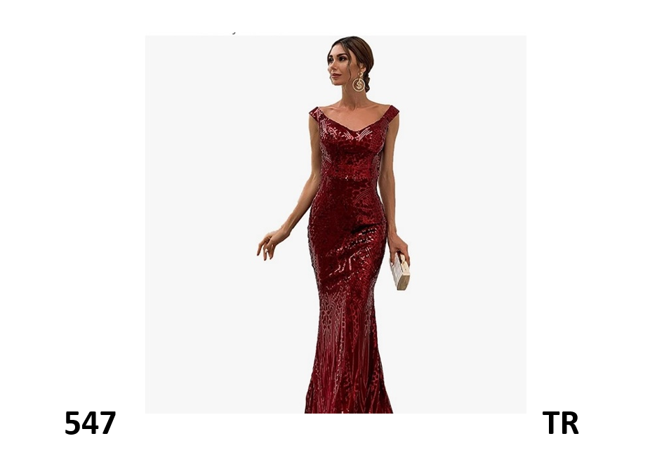 Miss ord Women's Formal V Neck Sequin Evening Prom Dresses, Maxi Gown, Red,  S | eBay