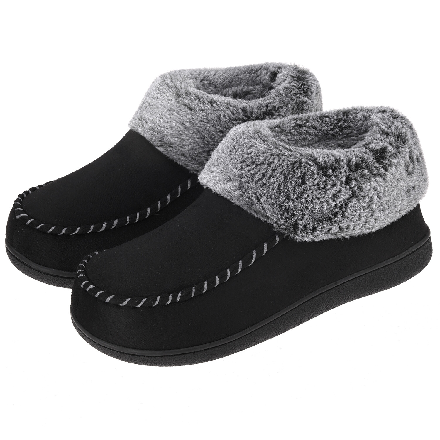 Womens Cozy Ankle High Bootie Soft Fuzzy Memory Foam Boots House Shoes |