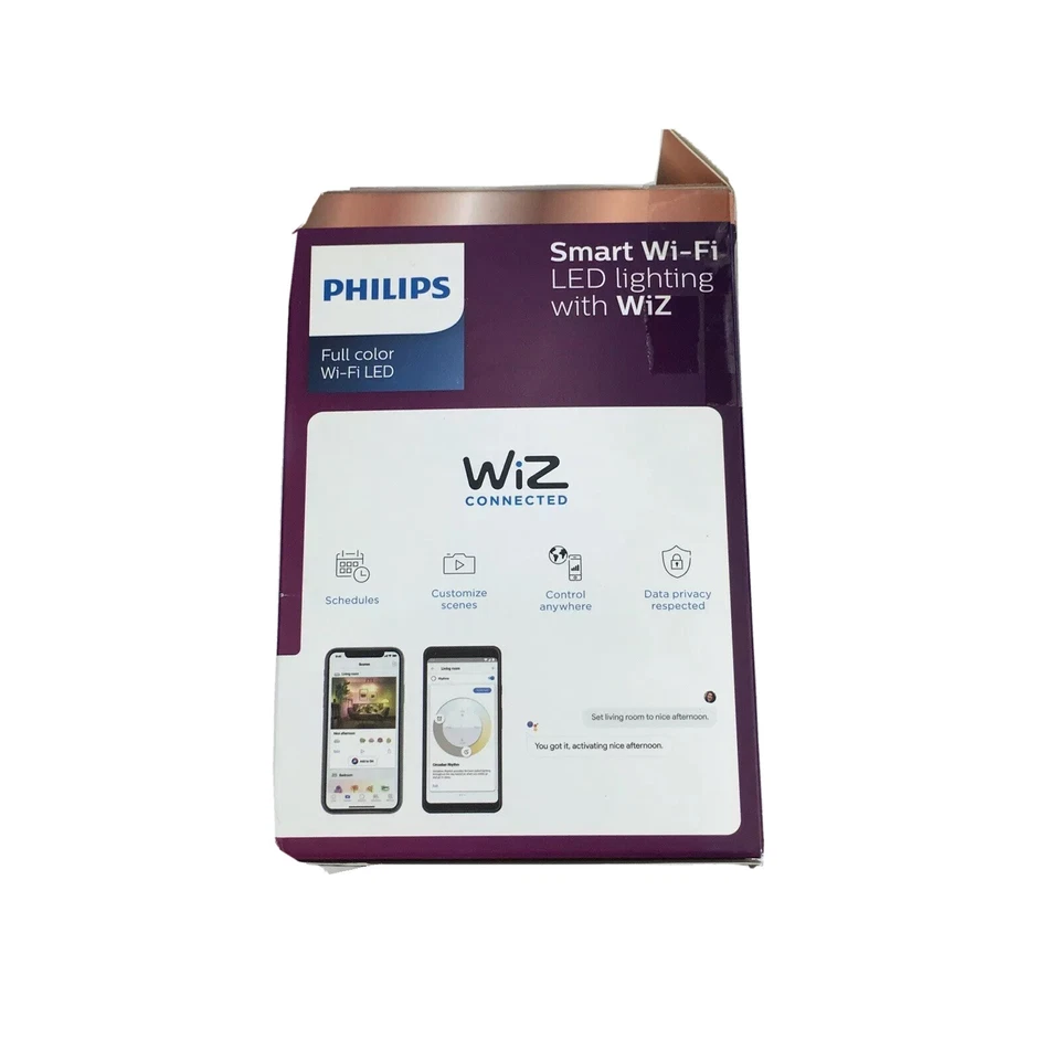 Phillips Color and Tunable White LED 65-Watt Smart Wi-Fi Wiz Light - 2 Bulbs A13 - Image 2 of 4