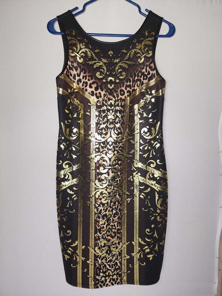 black and gold paisley dress Fashion River Tan Paisley Popover Sleeveless Maxi Dress - Black/tan main image 0