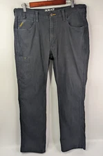 Ariat Rebar M4 Pants Men's 36/32 Black Canvas Low Rise Straight Western Workwear