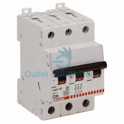 BTICINO BTDIN45 INTERRUTTORE MAGNETOTERMICO AUTOMATICO 3P 10A 4,5KA F83A/10