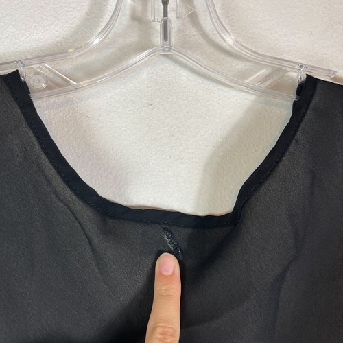 Dorothy Perkins NWD Women's Sleeveless Sheer Layered Chiffon Blouse Black Top 18 - Picture 3 of 5