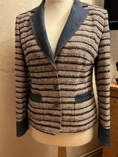 Madeleine German Made Designer Jacket Boucle Wool And Denim Mix Size 16