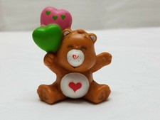 Vintage 1983 AGC Care Bears PVC Cake Topper 2" Brown Tenderheart Heart Figurine