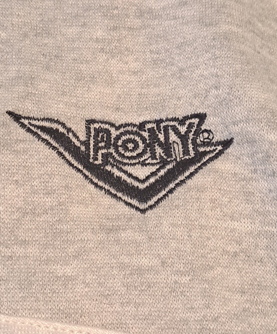 Felpa giacca pony vintage adulto med. Abbigliamento sportivo grigio blu anni 80 90