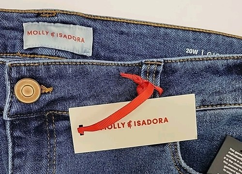 New Molly Isadora Relaxed Boyfriend Distressed Jeans Blue Size 20Wide - Picture 3 of 4