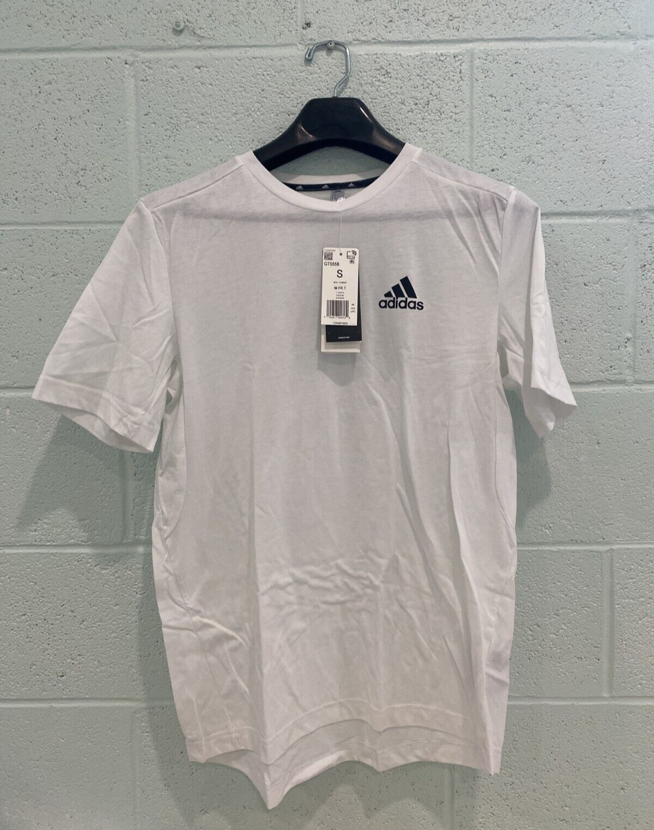 adidas PAKAIAN UKURAN J46 AEROREADY 白　美品 adidas Aeroready Designed Training T Shirt White Style
