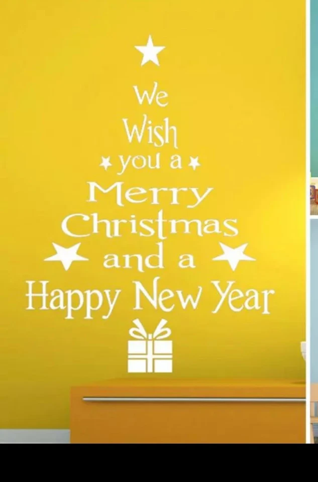 Árbol de Navidad Vacaciones Ventana Pared Calcomanía Pegatina Blanco Foto 4 de 4