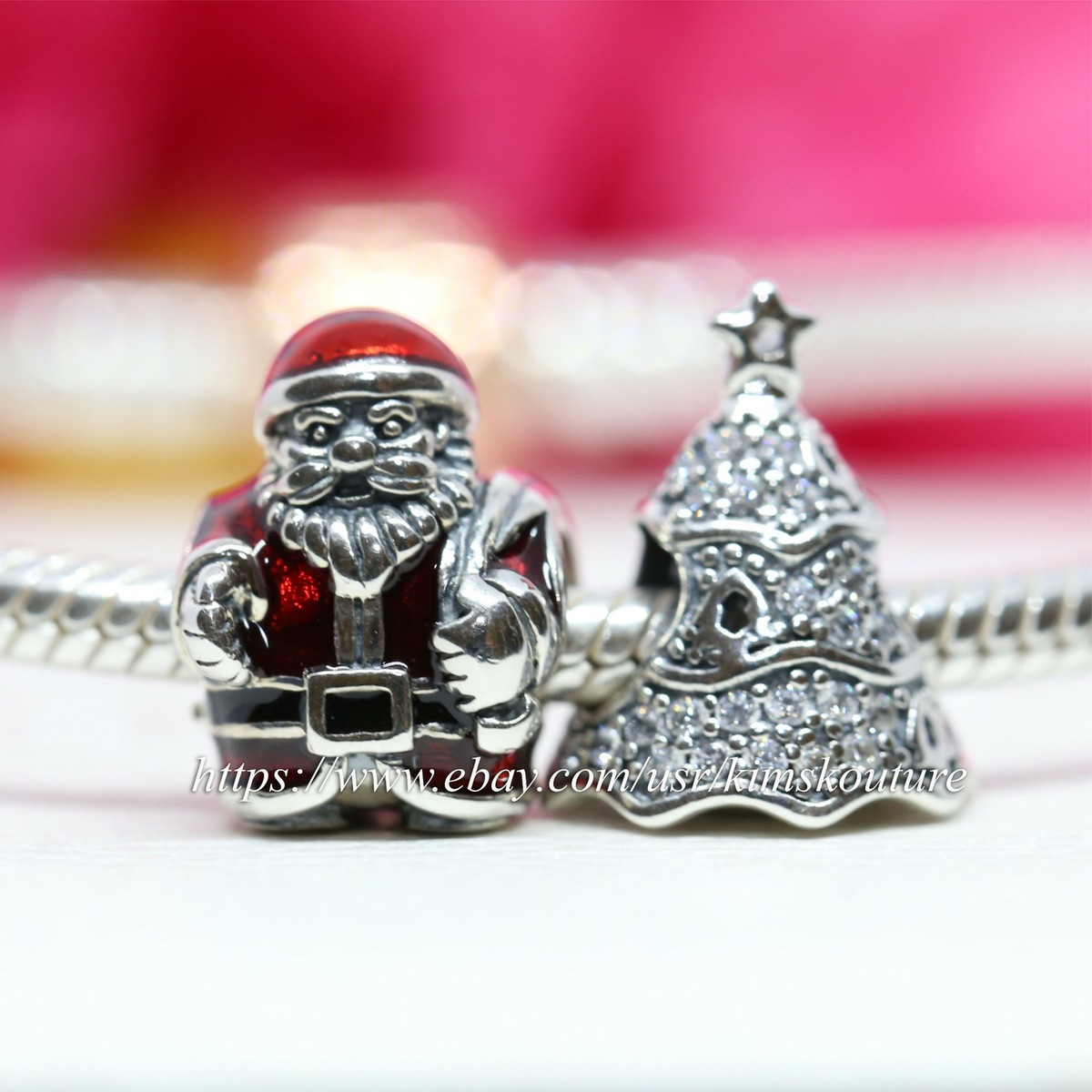 Authentic Pandora Gift Set Xmas Charms Nick Santa 791231ENMX