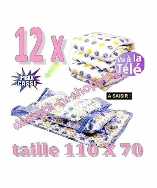 12 Pièces Sac De Stockage Sac Housse De Rangement Sous Vide Vêtement Vacuum - Photo 3/4