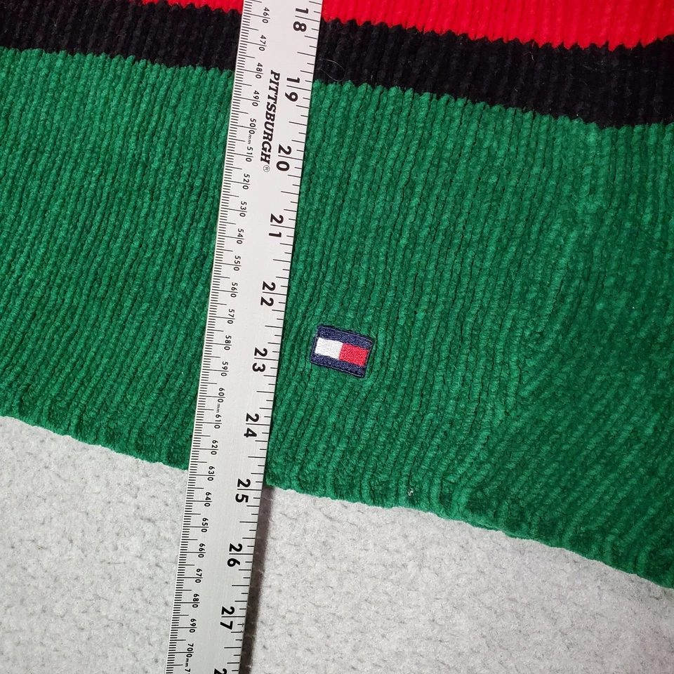 Suéter masculino vintage Tommy Hilfiger vermelho colorblock logotipo malha pulôver - Imagem 2 de 4