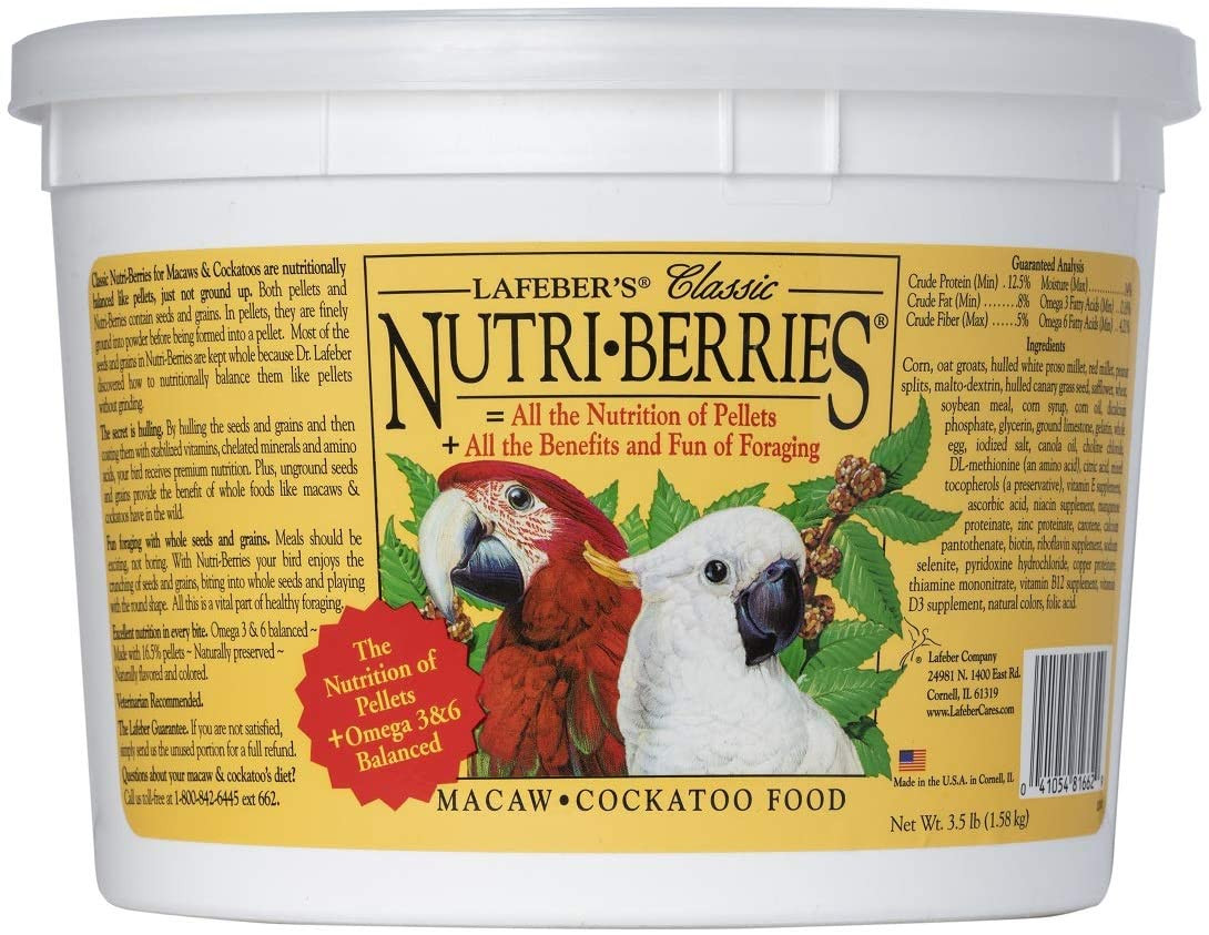 Lafeber'S Classic Nutri-Berries for Macaw / Cockatoo 3.5 Lb. Tub