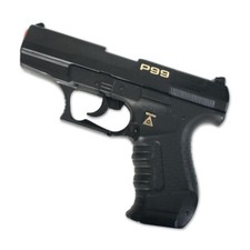 Pistola giocattolo agente P99 25 colpi lunga 18 cm bambini carnevale nero