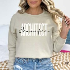 Personalized Architect Unisex Sweatshirt Custom name architect Sand Black Dark H