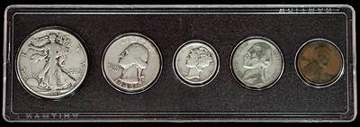 1945 Year Set 5 Coins US
