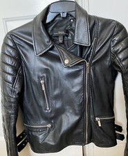 Mango Biker Real Leather Jacket Size M
