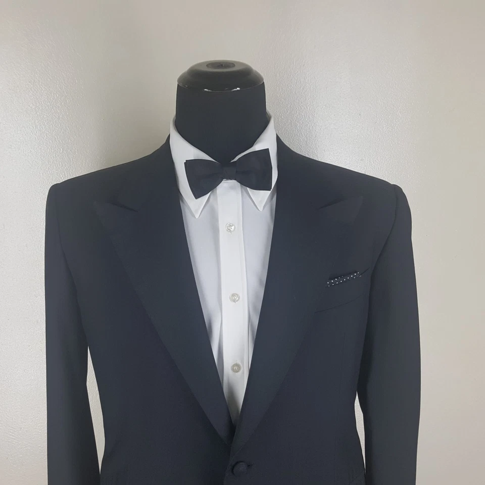 RAYMOND PARTITO Of Philadelphia Bespoke Black Dinner Jacket  One Btn  44 Short - Image 4 of 4