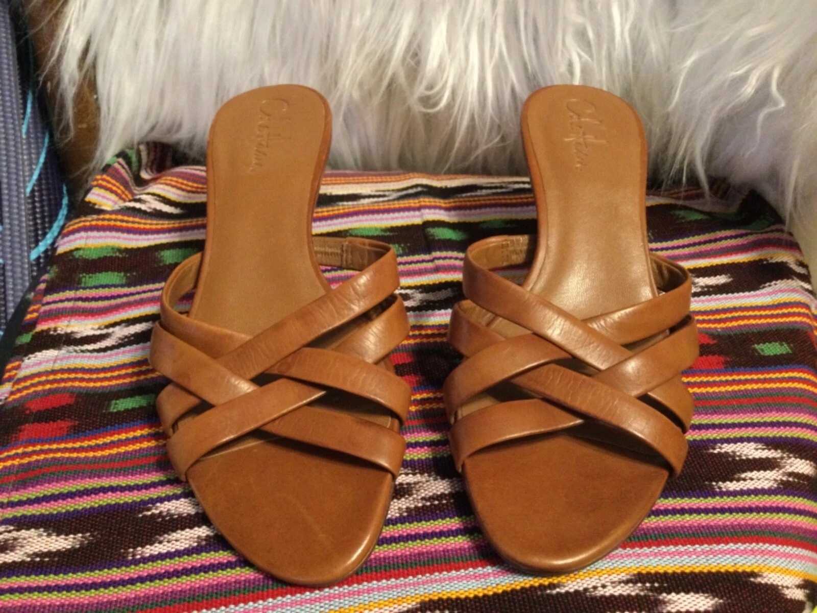 NIKE Sandali con cinturino incrociato Cole Haan in pelle marrone taglia 7B