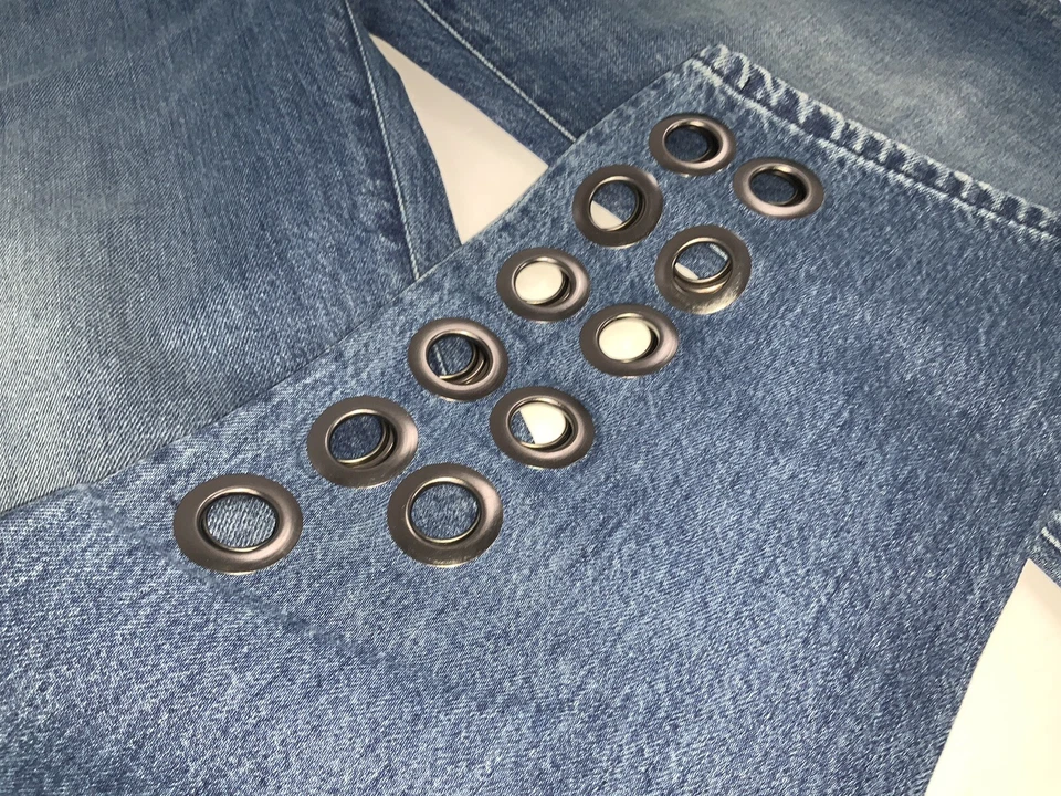 Pantalones de mezclilla 3x1 NYC Dita talla 28 azul algodón botón mosca anillo recto parte inferior YGI C3-211 Foto 4 de 4