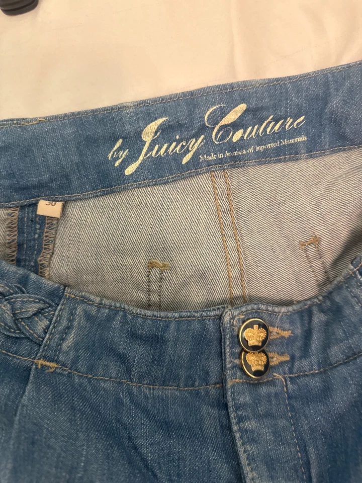 Juicy Couture Denim Hipster Shorts Blue waist 30 inches - Image 4 of 4