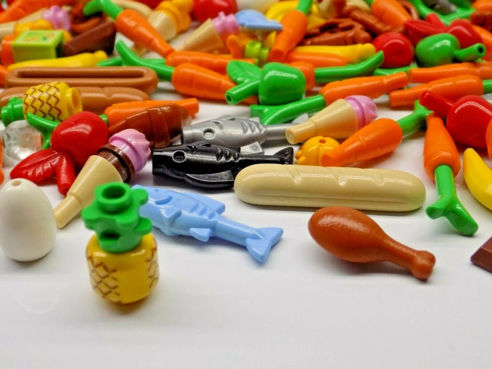 LEGO 50 Piece Minifigs Friends Food Accessories Lot {WASHED} - Image 4 of 4