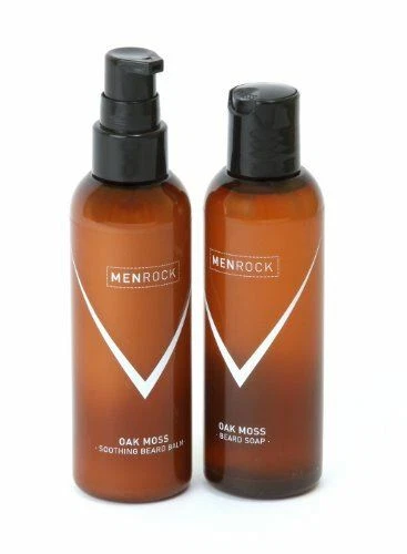 Men Rock Soothing Beard Balm and Beard Soap Oak Moss 2 x 100ml