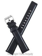 24 mm BLACK LEATHER WATCH BAND PADDED EXTRA LONG XXL