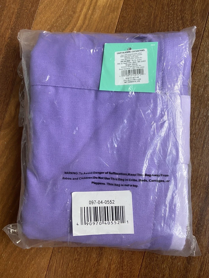 "Panel de cortina Pillowfort púrpura gris a rayas bloques de color apagón 42"" X 95"" nuevo" Foto 4 de 4