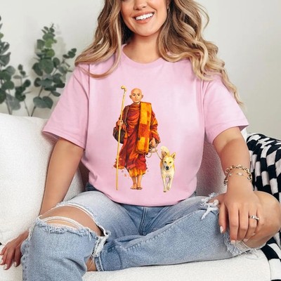 Peace Walking Monks Minimalist Zen Mindful Harmony T-Shirt