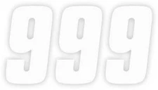 Factory Effex Factory Number 7in. - No.9 - White - 08-90099