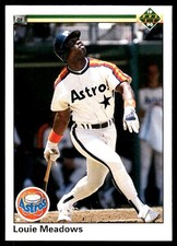 Louie Meadows 1990 Upper Deck #160 Astros MLB READ FREE SHIPPING AutographDen