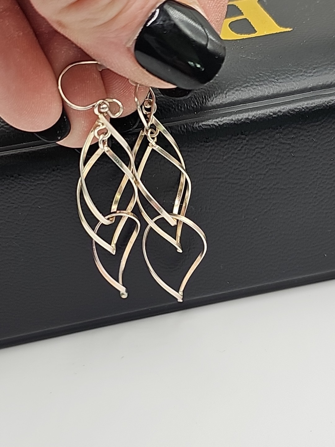 Sterling Silver Delicate Dangle Drop Multi Hoop E… - image 4