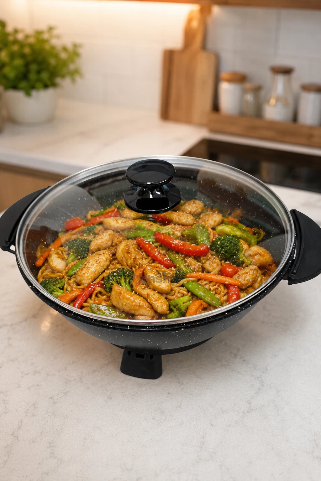 Electric Wok Non-Stick – VonShef 5L Electric Frying Pan 1400W