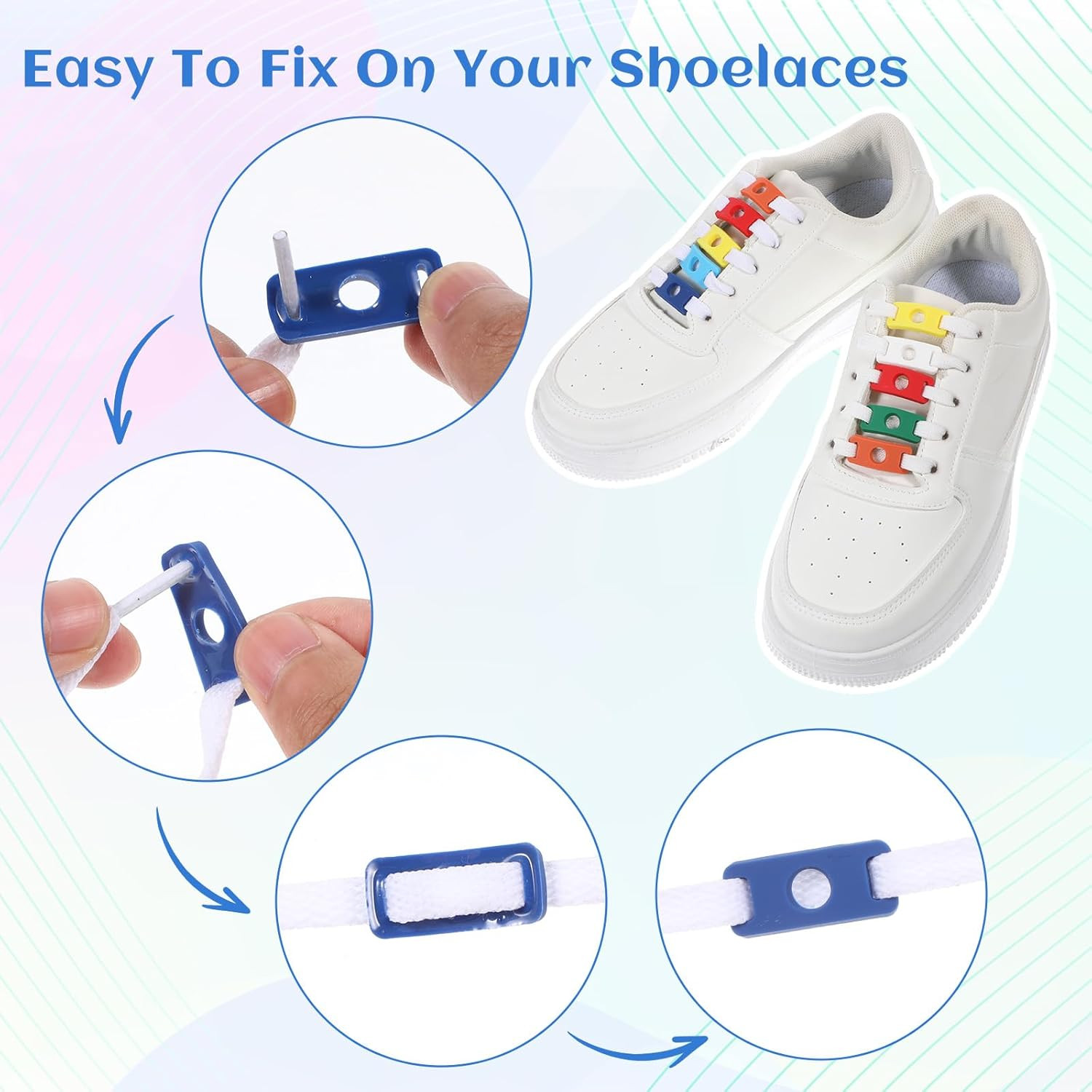 36PCS Shoe Lace Charms, Colorful Shoe Lace Adapters Colorful Shoelaces Decoratio