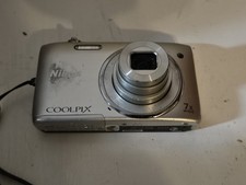 Nikon COOLPIX S3500 20.1MP Digital Camera - Silver- Tested & Working