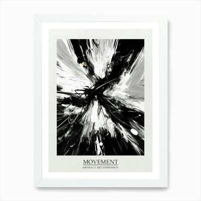 Bewegung Abstrakt Schwarz Weiß 1 Gerahmtes Wandbild Poster Leinwanddruck Bild