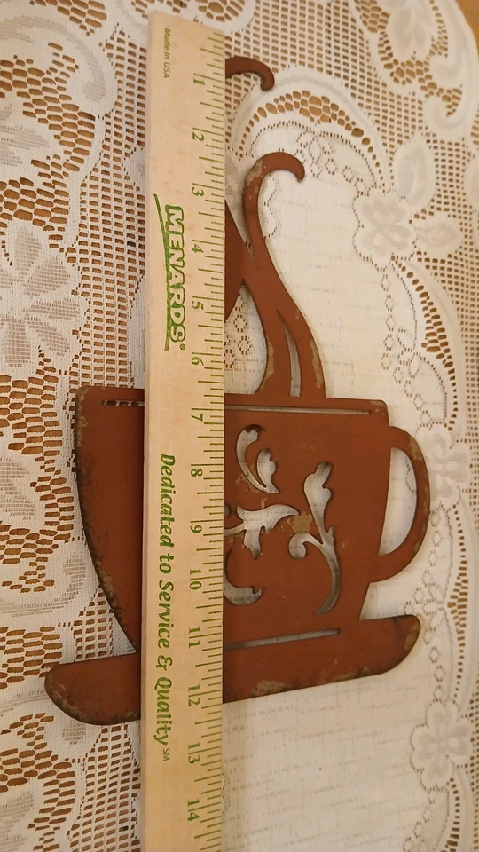 Set Of 4 Rustic Colorful Metal Coffee Cups Kitchen Wall Art Dining Room Cafe - Image 4 of 4