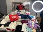 American Girl Wardrobe Doll White Trunk Lot Of Outfits Shirts Shoes Accessories