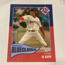 JA Happ 2015 Lakewood BlueClaws 15th Anniversary Minor League Card SGA