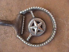 STERLING SILVER BEADS & STAR 5" WESTERN PLEASURE SNAFFLE BIT BRIDLE HEADSTALL