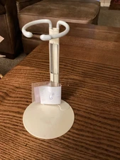 Tripar White Metal Doll/ Bear Display Stand. 6”-12”. 3.5” Base. Great Condition